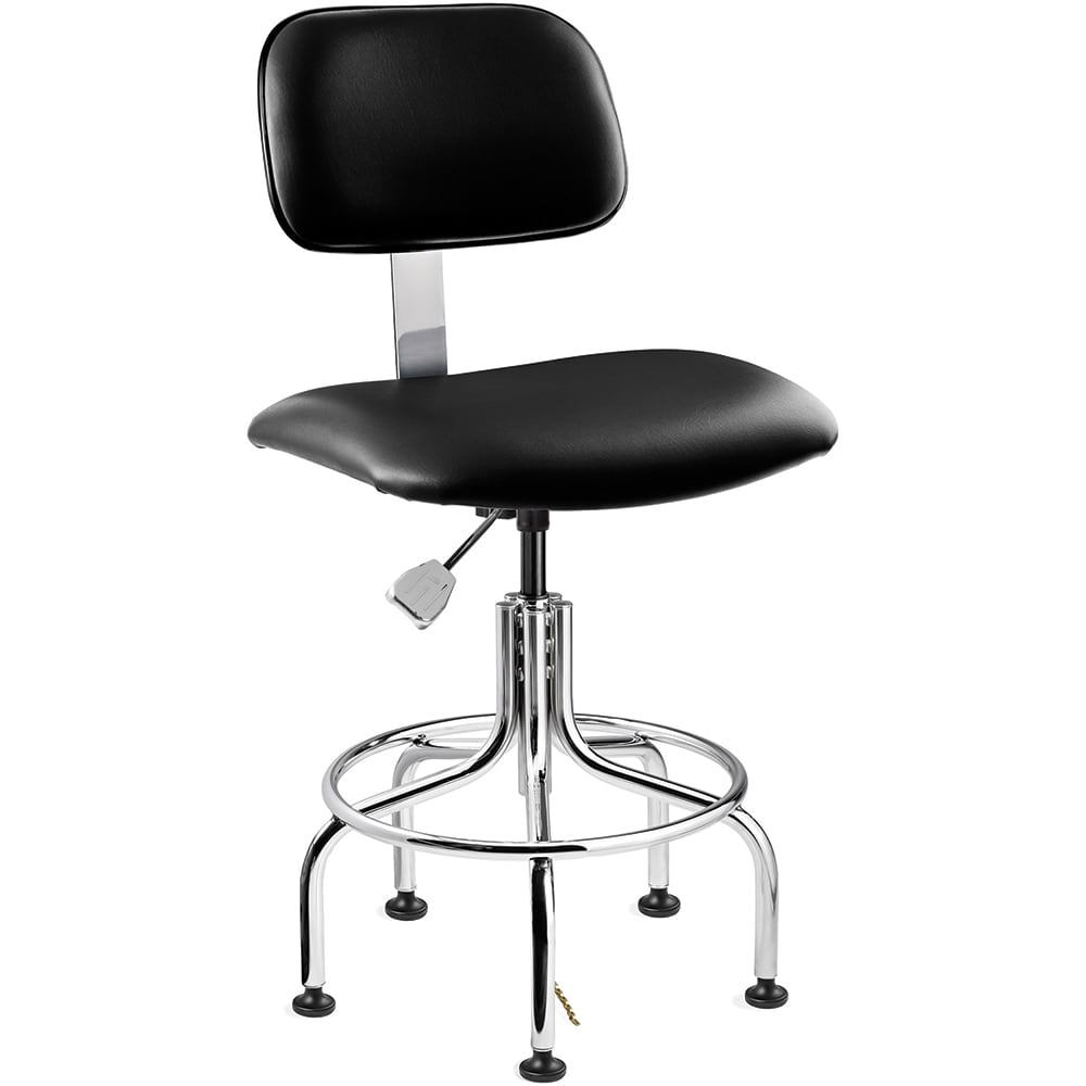 Task Chair: Vinyl, Adjustable Height, Black