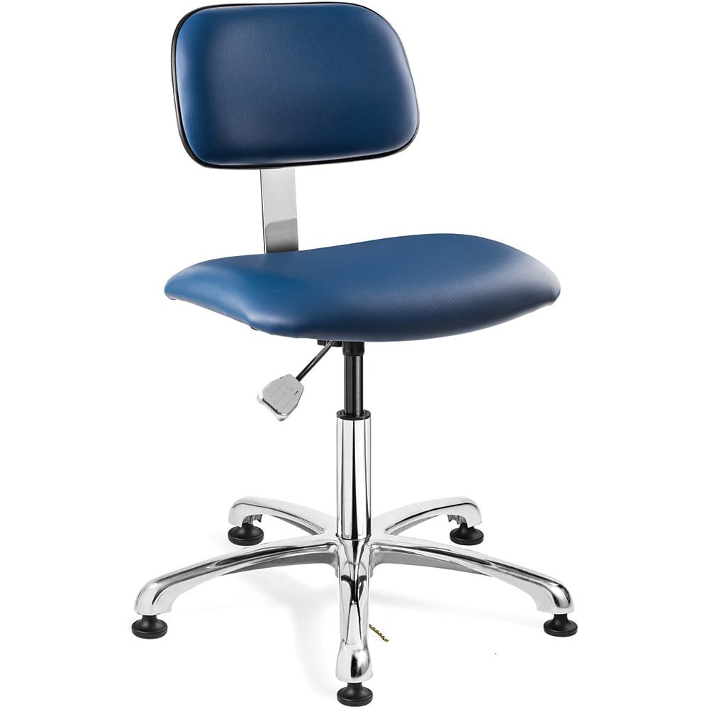 Task Chair: Vinyl, Adjustable Height, Blue