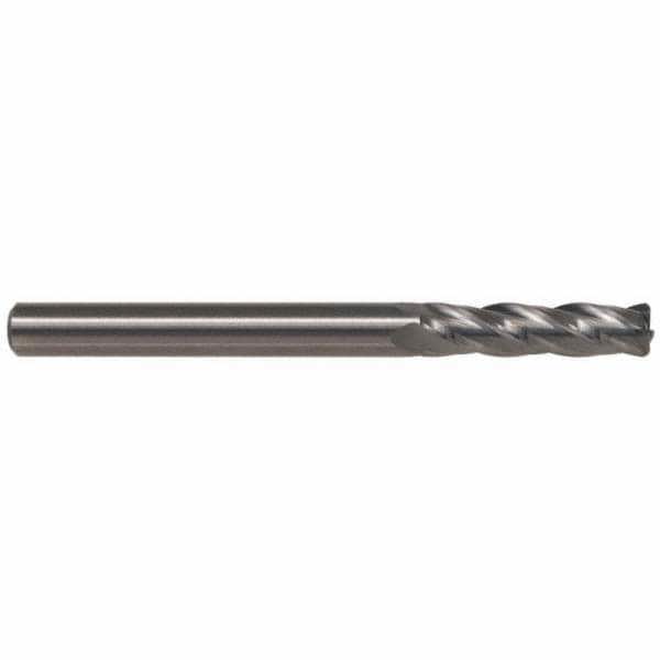 Square End Mill: 0.3937'' Dia, 0.8661'' LOC, 4'' OAL, 6 Flutes, Solid Carbide