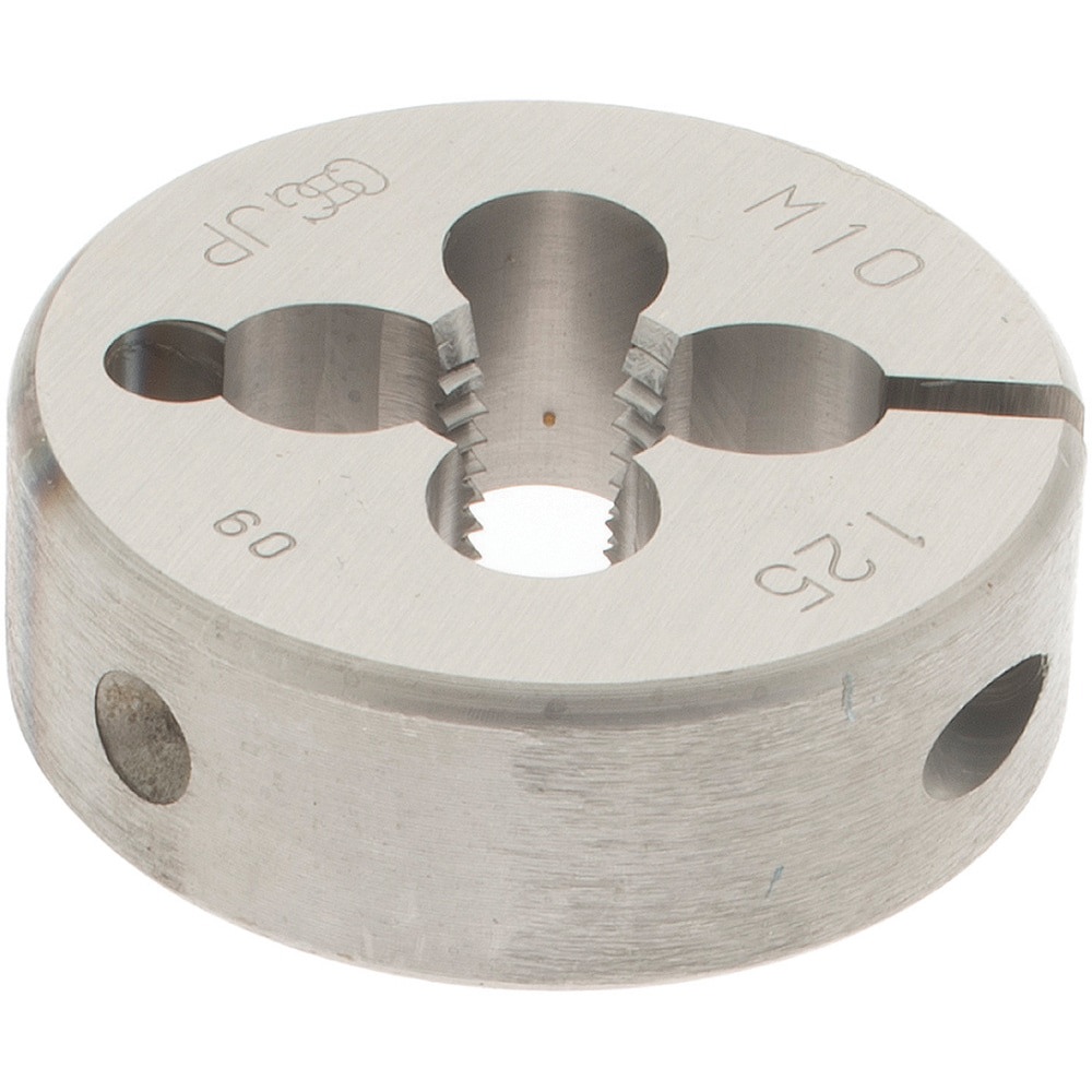 Round Die: M10x1.25, 38 mm OD, High Speed Steel
