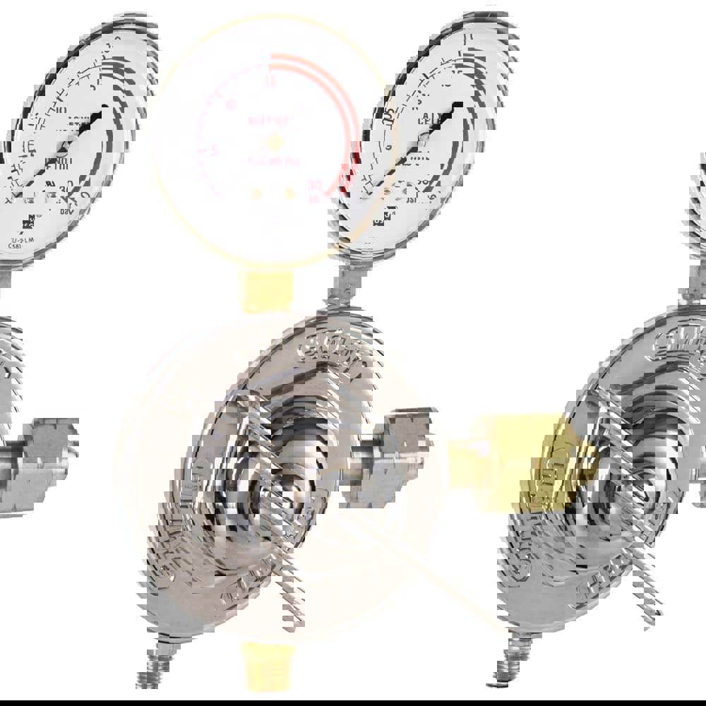 C Size & CGA 25 7/8-14 LH Inlet Connections, B CGA 25 & 9/16-18 LH Fitting, 15 Max psi, Acetylene Welding Regulator