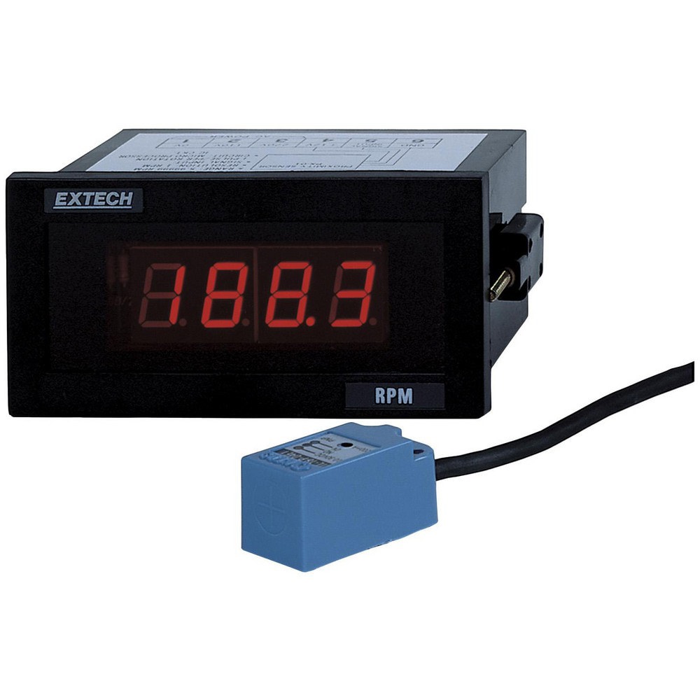 Tachometers; Tachometer Type: Panel Mount Tachometer ; Accuracy: 0.1 ; Display Type: LED ; Minimum Measurement: 5 RPM ; Maximum Measurement: 99990 RPM ; Minimum Resolution: 0.1 RPM
