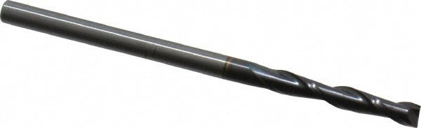 Square End Mill: 1/8'' Dia, 3/4'' LOC, 1/8'' Shank Dia, 2-1/4'' OAL, 2 Flutes, Solid Carbide