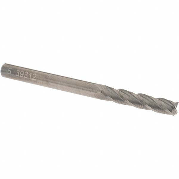 Square End Mill: 0.1969'' Dia, 0.9843'' LOC, 4 Flutes, Solid Carbide