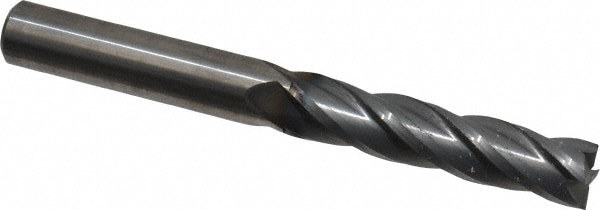 Square End Mill: 7/16'' Dia, 2'' LOC, 7/16'' Shank Dia, 4'' OAL, 4 Flutes, Solid Carbide