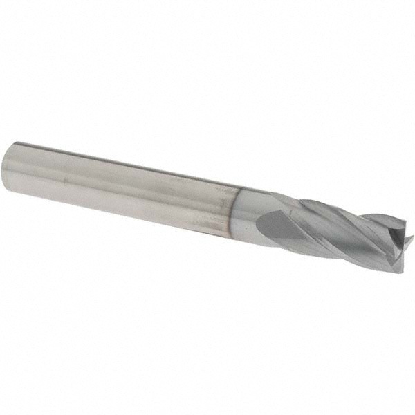 Square End Mill: 1/2'' Dia, 1'' LOC, 1/2'' Shank Dia, 4'' OAL, 4 Flutes, Solid Carbide