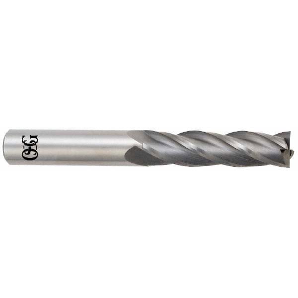 Square End Mill: 1/2'' Dia, 1'' LOC, 1/2'' Shank Dia, 4'' OAL, 4 Flutes, Solid Carbide