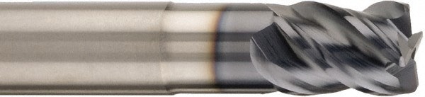 Corner Radius End Mill: 16 mm Dia, 20 mm LOC, 1.5 mm Radius, 4 Flutes, Solid Carbide
