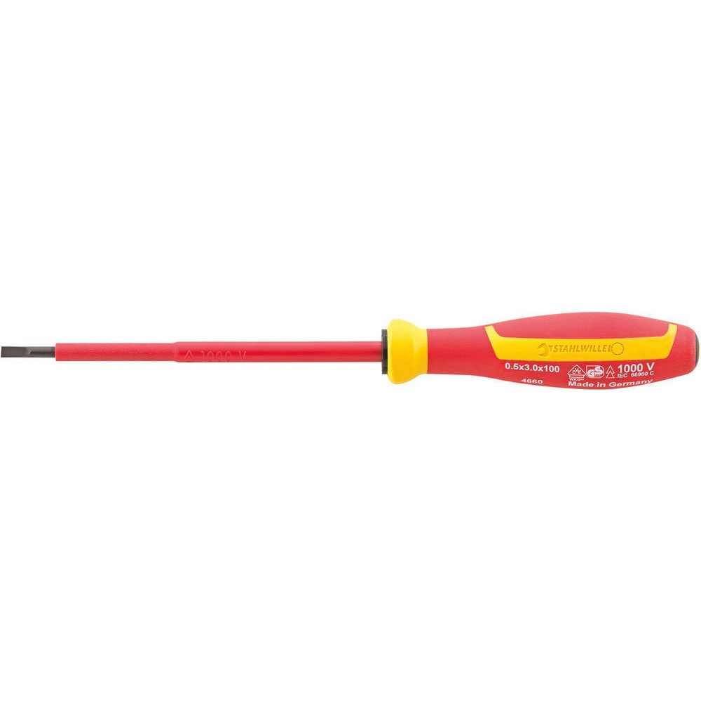 Precision & Specialty Screwdrivers; Tool Type: Insulated Slotted Screwdriver ; Blade Length: 3 ; Overall Length: 6.25 ; Shaft Length: 75mm ; Handle Length: 160mm ; Handle Color: Orange; Yellow