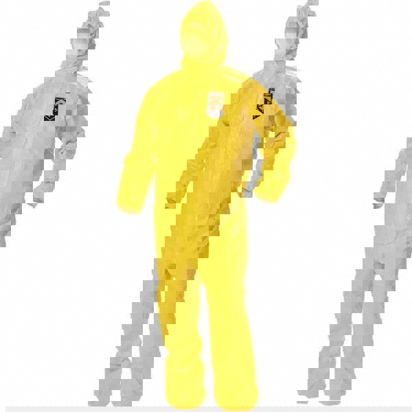 Non-Disposable Rain & Chemical-Resistant Coverall: Yellow, PE Film