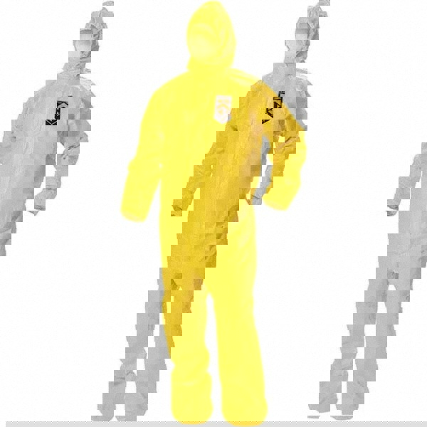 Non-Disposable Rain & Chemical-Resistant Coverall: Yellow, PE Film