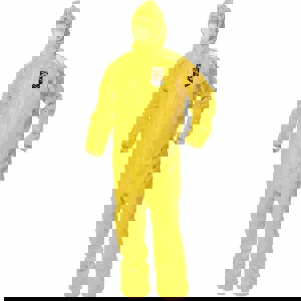 Non-Disposable Rain & Chemical-Resistant Coverall: Yellow, PE Film