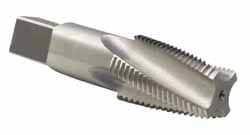 1 - 11-1/2 NPTF, 15&deg; Helix, 5 Flutes, Bright Finish, High Speed Steel, Spiral Flute Pipe Tap