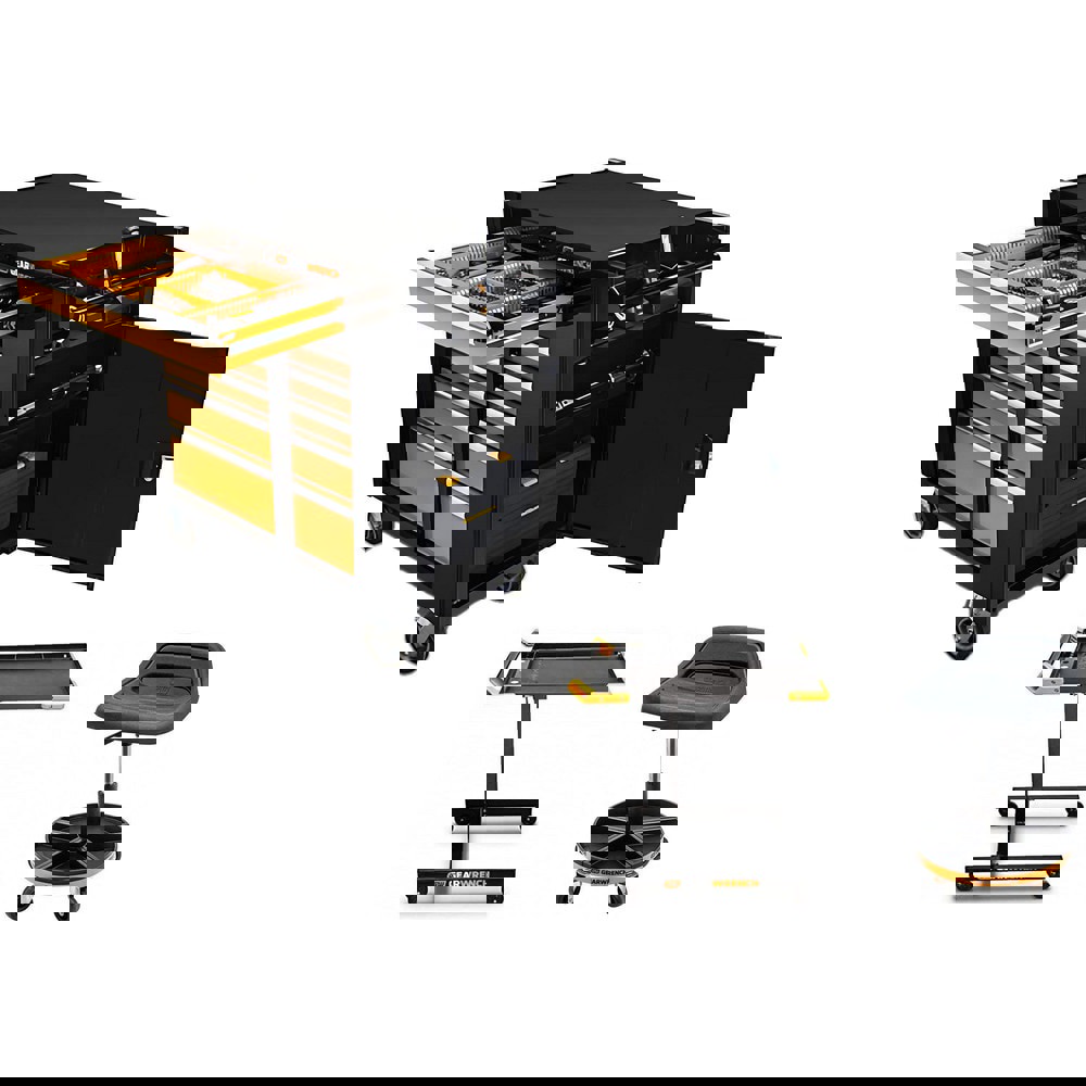 Tool Roller Cabinets; Drawers Range: 11 to 15 Drawers ; Top Material: Steel ; Color: Black; Yellow ; Overall Depth: 28in ; Overall Height: 41in ; Load Capacity Range: 1400 to 2499 Lb