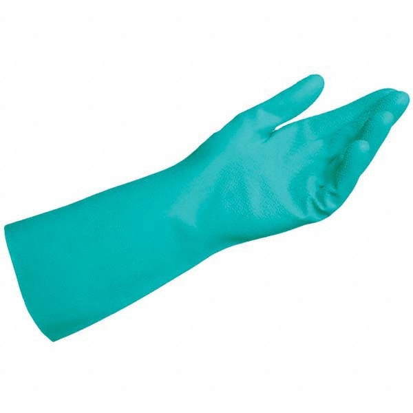 Chemical Resistant Gloves: Medium, 11 mil Thick, Nitrile, Unsupported
