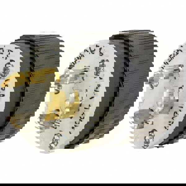 Locking Inlet: Plug, Industrial, L5-15P, 125V, Black & White