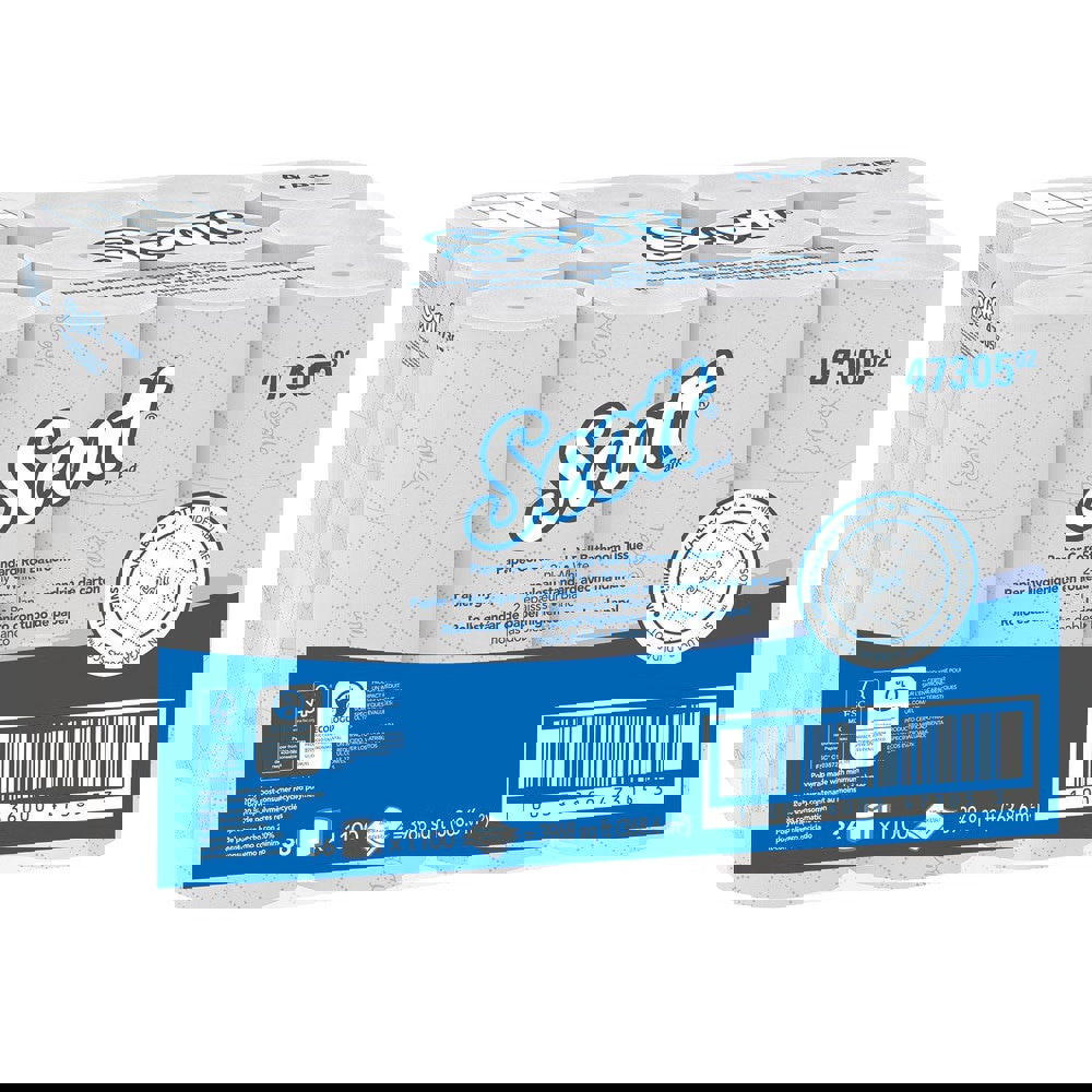 Bathroom Tissue: Recycled Fiber, 2-Ply, White