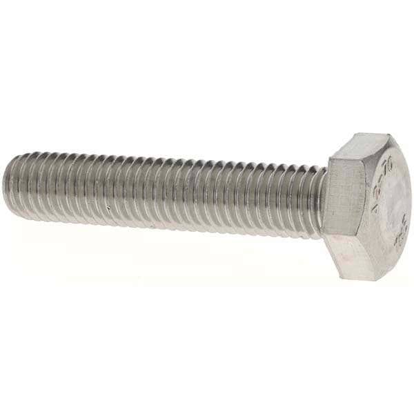 Hex Head Cap Screw: M10 x 1.50 x 50 mm, Grade 18-8 & Austenitic Grade A2 Stainless Steel, Uncoated