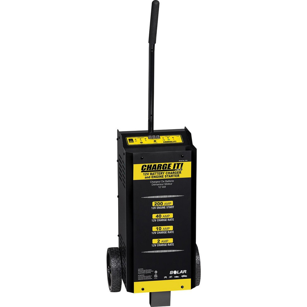 Automotive Battery Chargers & Jump Starters; Battery Charger Type: Wheel Type Charger ; Overall Width: 13 ; Overall Height: 12.3in ; Overall Depth: 23.8in ; Cable Gauge: 16 ; Cable Length: 72.000