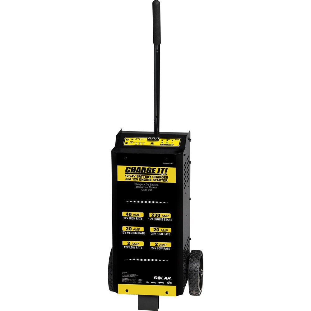 Automotive Battery Chargers & Jump Starters; Battery Charger Type: Wheel Type Charger ; Overall Width: 13 ; Overall Height: 12.3in ; Overall Depth: 23.8in ; Cable Gauge: 16 ; Cable Length: 72.000