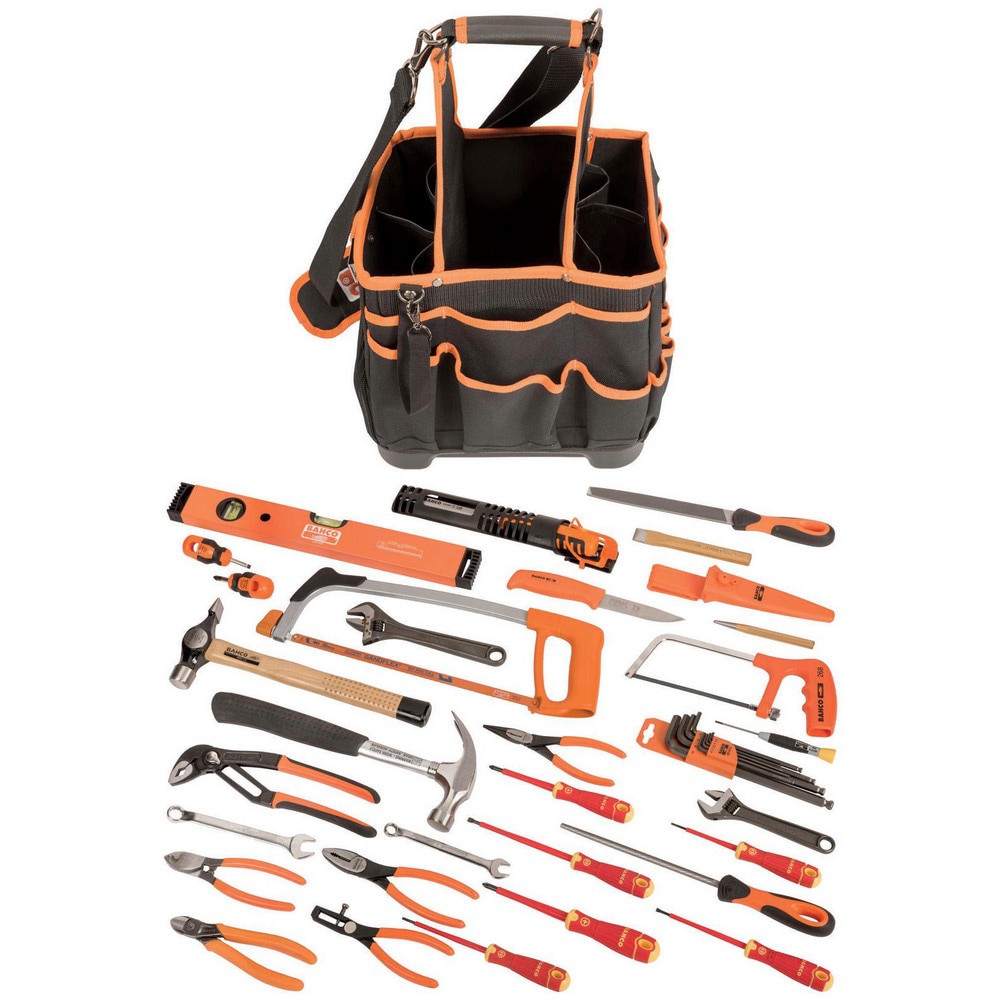Combination Hand Tool Sets; Set Type: Electrician ; Number Of Pieces: 35 ; Measurement Type: Inch & Metric ; Tool Finish: Chrome ; Container Type: Tool Bag ; Tether Style: Tether Ready