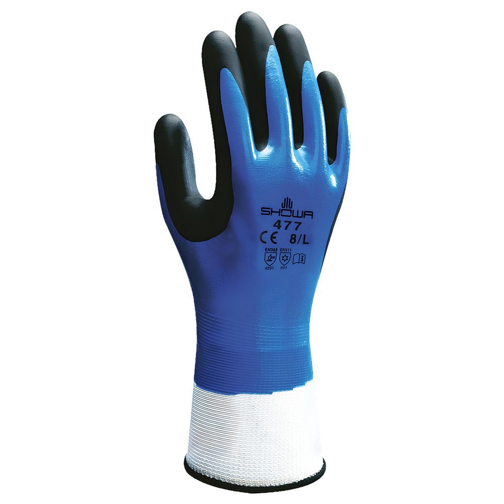 General Purpose Work Gloves: Medium, Nitrile Coated, Nylon