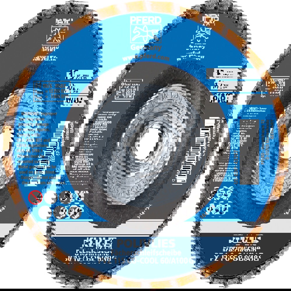 Flap Disc: 5/8-11 Hole, 60 Grit, Ceramic, Compact