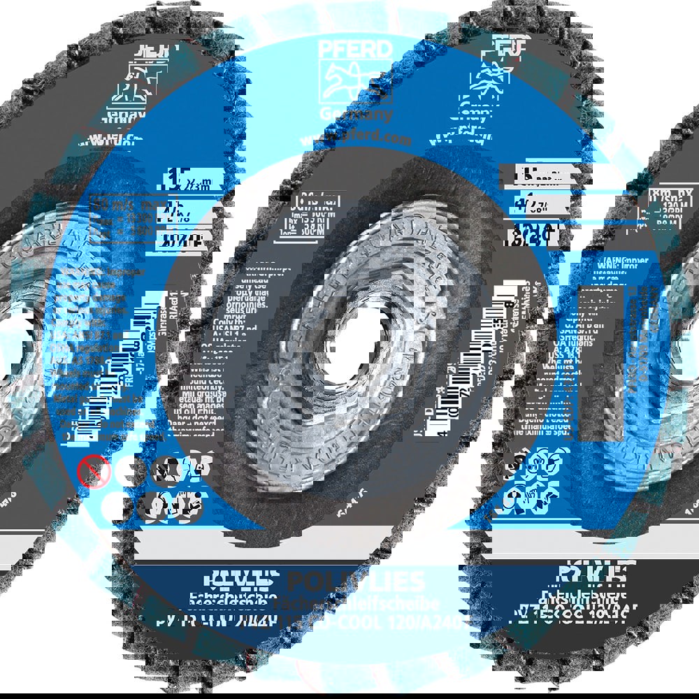 Flap Disc: 5/8-11 Hole, 120 Grit, Ceramic, Compact