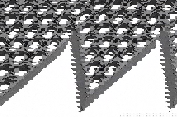 Anti-Fatigue Mat: 10' Long, 3' Wide, 1/2 Thick, CFR Rubber, Beveled Edges, Heavy-Duty