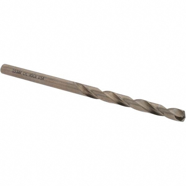Jobber Length Drill Bit: 3.50 mm (0.1378) Dia, 135 deg, Cobalt