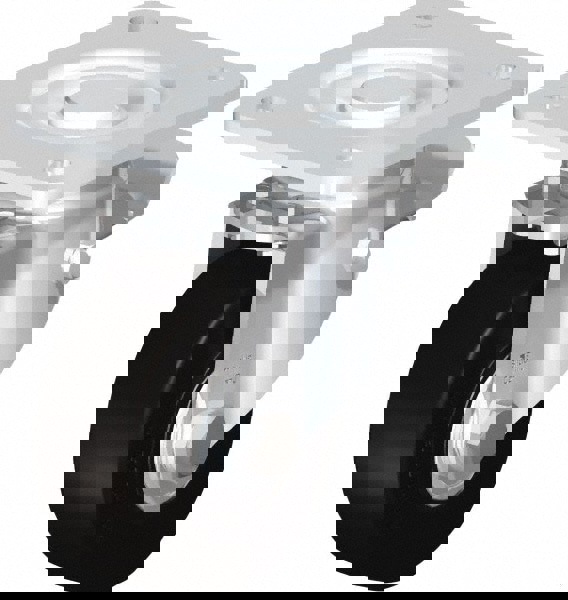 Swivel Top Plate Caster: Solid Rubber, 4