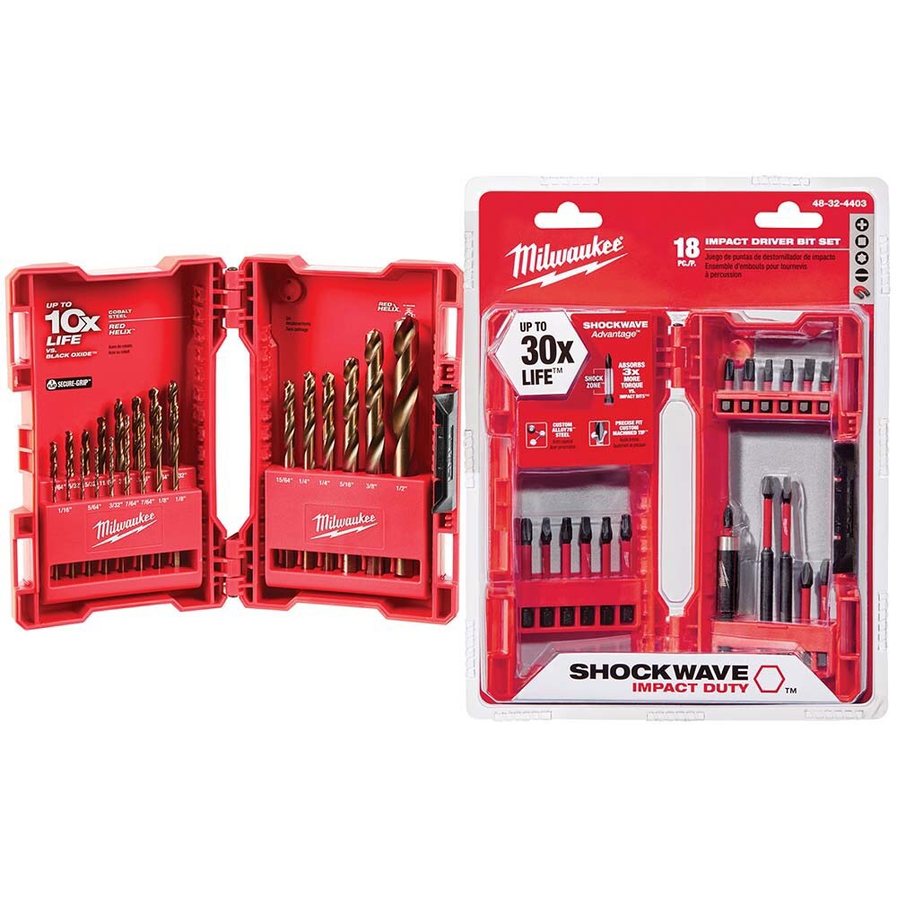 Drill Bit Set: Twist Drill Bits, 23 Pc, 0.0625