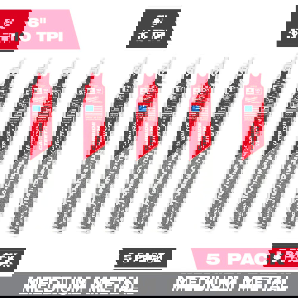 Reciprocating Saw Blades; Blade Material: Carbide ; Blade Length (Inch): 6 ; Blade Width (Inch): 1 ; Teeth Per Inch: 10 ; Blade Thickness (Decimal Inch): 0.0500 ; Profile Shape: Straight