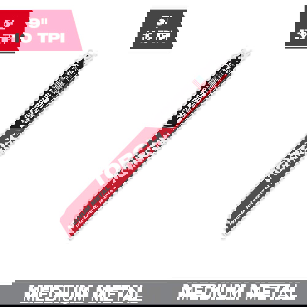Reciprocating Saw Blades; Blade Material: Carbide ; Blade Length (Inch): 9 ; Blade Width (Inch): 1 ; Teeth Per Inch: 10 ; Blade Thickness (Decimal Inch): 0.0500 ; Profile Shape: Straight