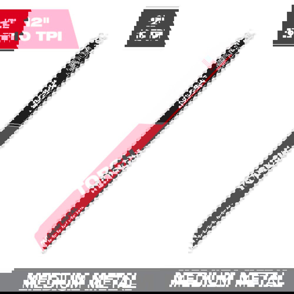 Reciprocating Saw Blades; Blade Material: Carbide ; Blade Length (Inch): 12 ; Blade Width (Inch): 1 ; Teeth Per Inch: 10 ; Blade Thickness (Decimal Inch): 0.0500 ; Profile Shape: Straight