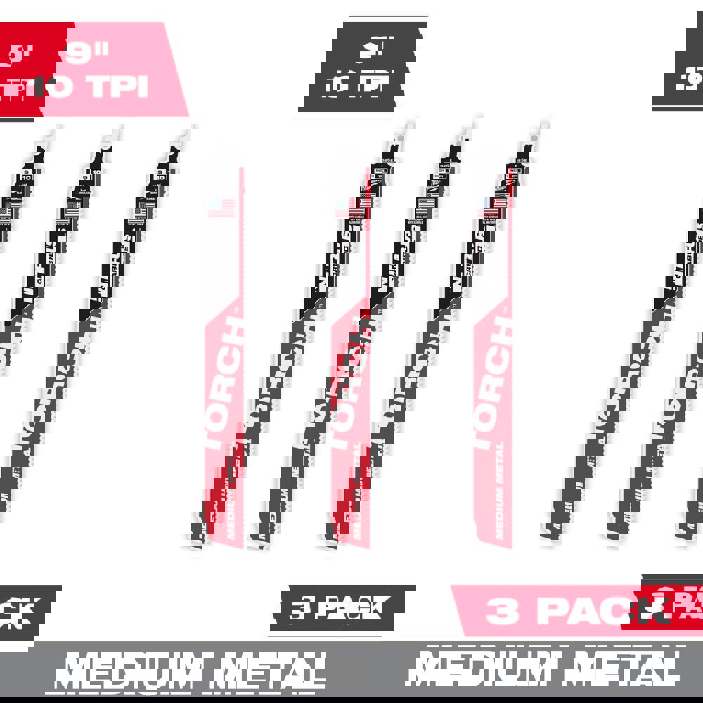 Reciprocating Saw Blades; Blade Material: Carbide ; Blade Length (Inch): 9 ; Blade Width (Inch): 1 ; Teeth Per Inch: 10 ; Blade Thickness (Decimal Inch): 0.0500 ; Profile Shape: Straight