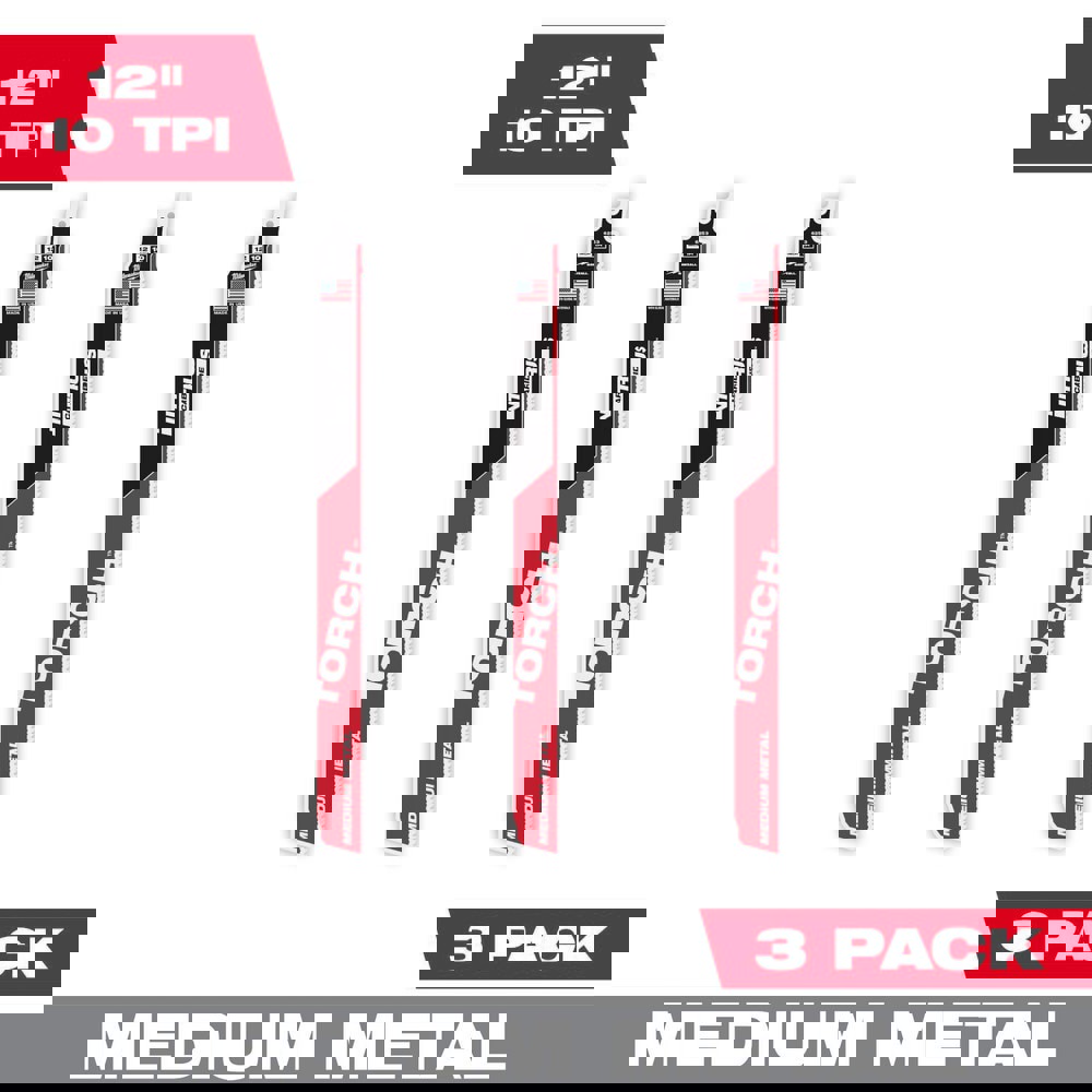 Reciprocating Saw Blades; Blade Material: Carbide ; Blade Length (Inch): 12 ; Blade Width (Inch): 1 ; Teeth Per Inch: 10 ; Blade Thickness (Decimal Inch): 0.0500 ; Profile Shape: Straight