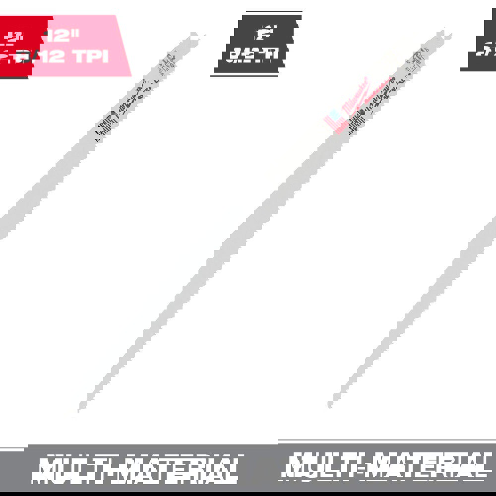 Reciprocating Saw Blades; Blade Material: High Speed Steel ; Blade Length (Inch): 12 ; Blade Width (Inch): 3/4 ; Teeth Per Inch: 8-12 ; Blade Thickness (Decimal Inch): 0.0500 ; Profile Shape: Straight