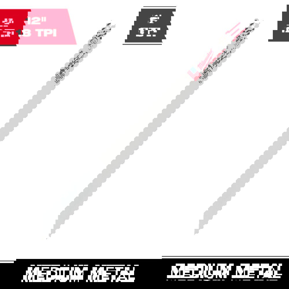 Reciprocating Saw Blades; Blade Material: High Speed Steel ; Blade Length (Inch): 12 ; Blade Width (Inch): 3/4 ; Teeth Per Inch: 18 ; Blade Thickness (Decimal Inch): 0.0350 ; Profile Shape: Straight