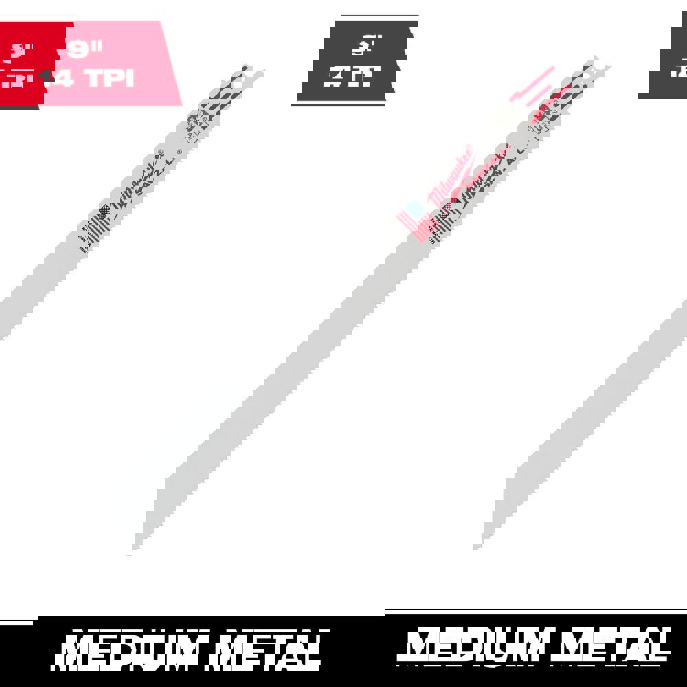 Reciprocating Saw Blades; Blade Material: High Speed Steel ; Blade Length (Inch): 9 ; Blade Width (Inch): 1 ; Teeth Per Inch: 14 ; Blade Thickness (Decimal Inch): 0.0350 ; Profile Shape: Straight