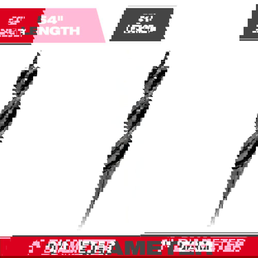 Auger & Utility Drill Bits; Auger Bit Size: 1in ; Shank Diameter: 1.0000 ; Shank Size: 0.2500in ; Shank Type: 3-Flat ; Tool Material: Alloy Steel ; Coated: Uncoated