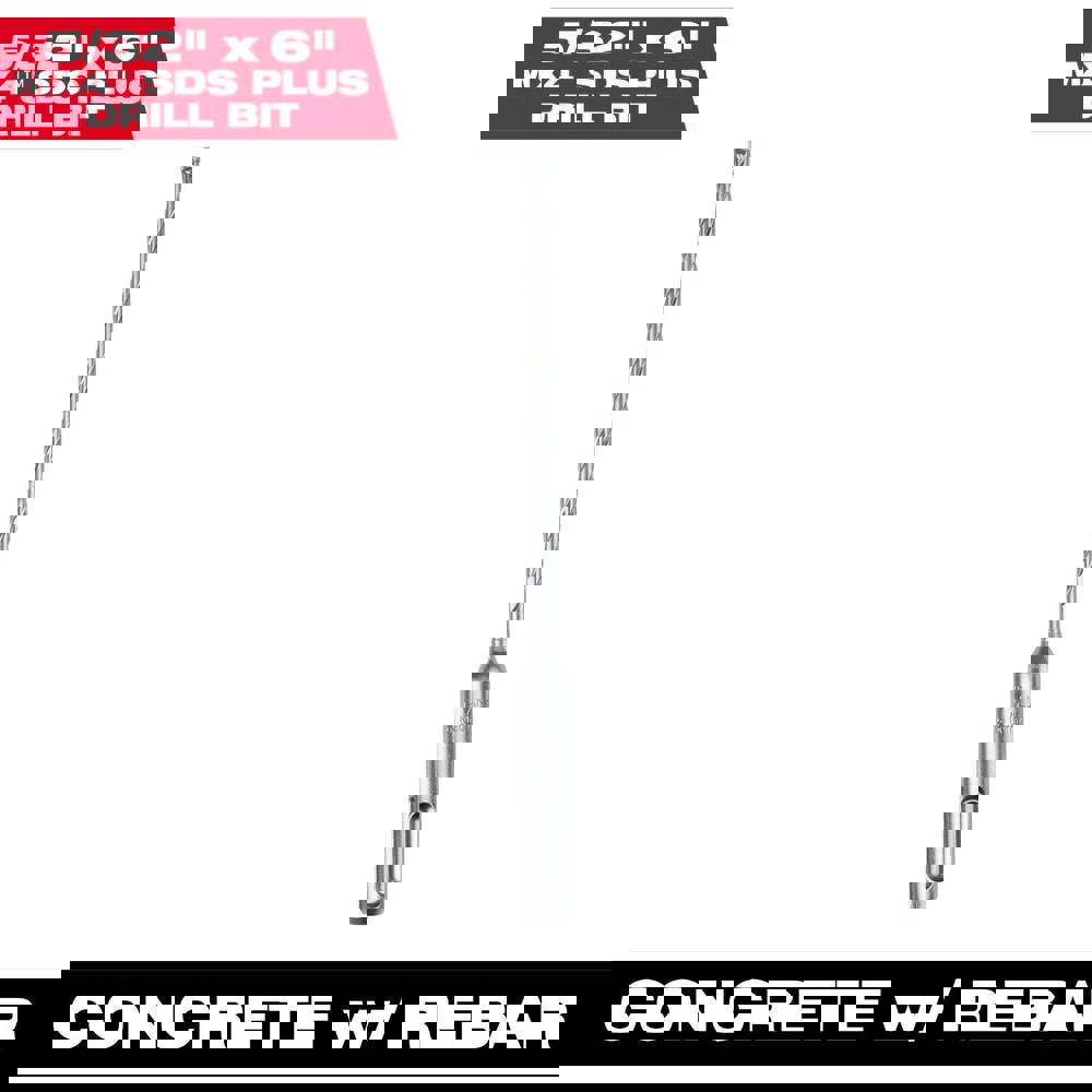 Rotary Hammer Drill Bits; Drill Bit Size (Inch): 5/32 ; Shank Type: SDS-Plus ; Drill Bit Material: Carbide ; Shank Diameter (Inch): 13/32 ; Flute Length (Decimal Inch): 4.0000 ; Overall Length (Inch): 6