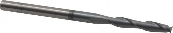 Square End Mill: 3/16'' Dia, 1-1/8'' LOC, 3/16'' Shank Dia, 3'' OAL, 2 Flutes, Solid Carbide