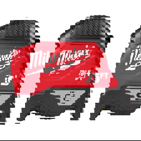 Tape Measures; Length Ft.: 25.000 ; Graduation (Inch): 1/16 ; Blade Material: Steel ; Standout Length (Feet): 12.00 ; Case Type: Closed ; Rewind Type: Automatic