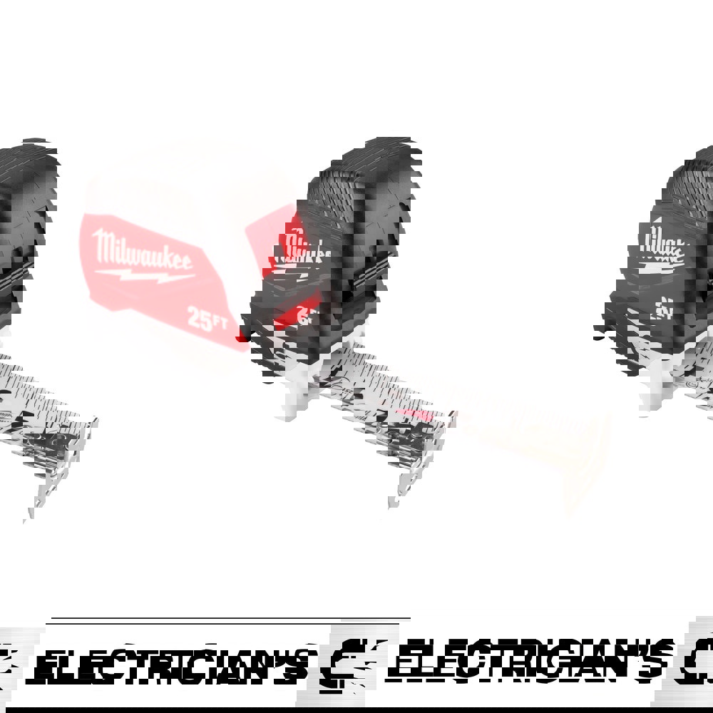 Tape Measures; Length Ft.: 25.000 ; Graduation (Inch): 1/16 ; Blade Material: Steel ; Standout Length (Feet): 12.00 ; Case Type: Closed ; Rewind Type: Automatic