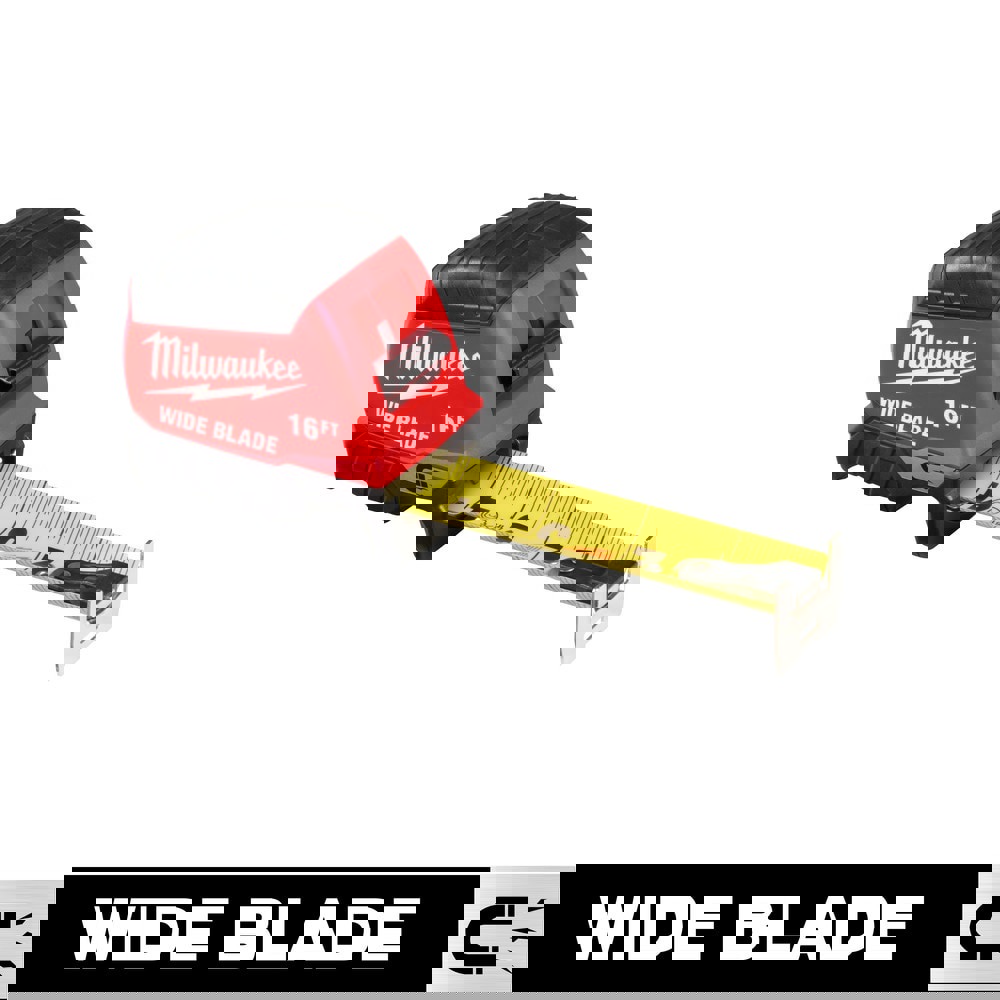 Tape Measures; Length Ft.: 16.000 ; Graduation (Inch): 1/16 ; Blade Material: Steel ; Standout Length (Feet): 13.00 ; Case Type: Closed ; Rewind Type: Automatic