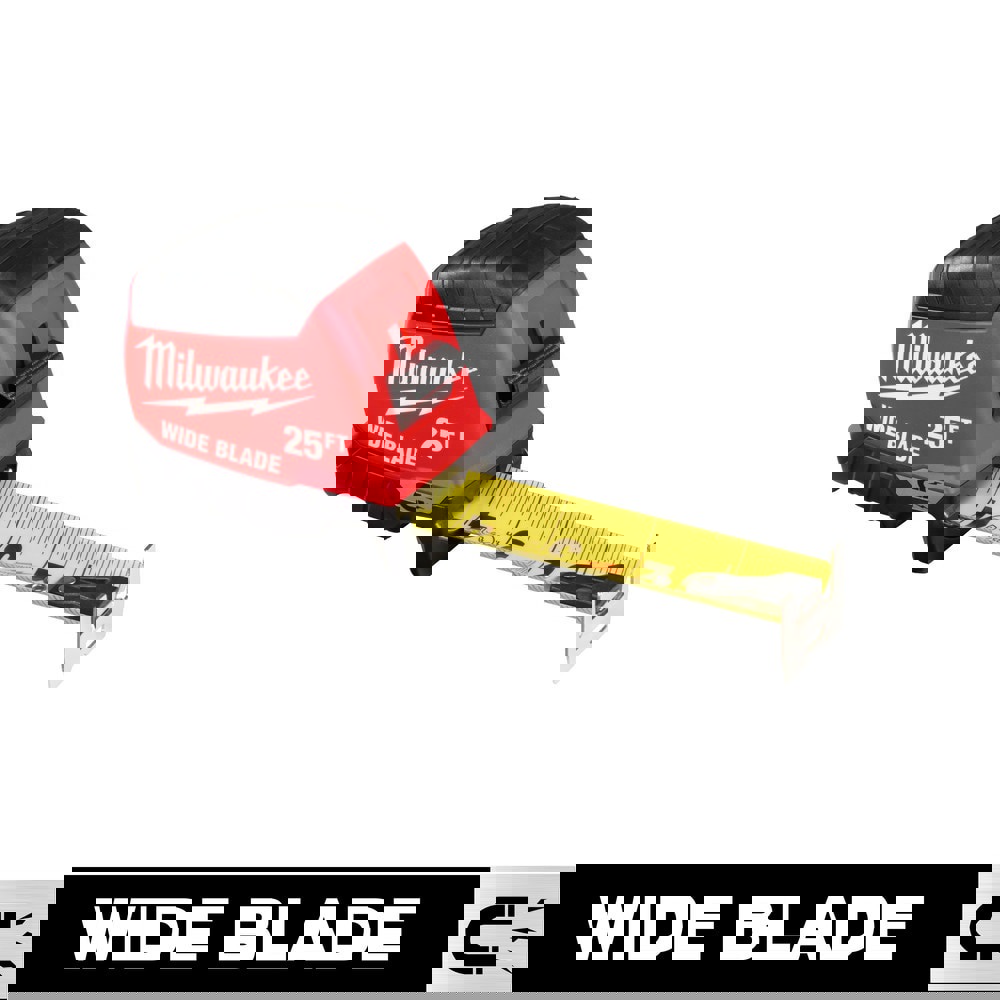 Tape Measures; Length Ft.: 25.000 ; Graduation (Inch): 1/16 ; Blade Material: Steel ; Standout Length (Feet): 15.00 ; Case Type: Closed ; Rewind Type: Automatic