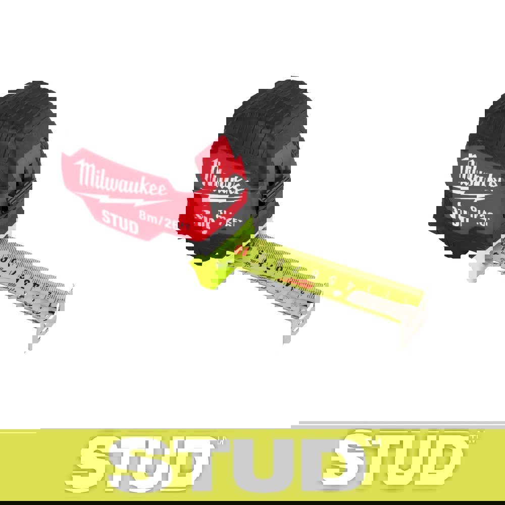 Tape Measures; Length Ft.: 26.000 ; Graduation (Inch): 1/16 ; Blade Material: Steel ; Standout Length (Feet): 14.00 ; Case Type: Closed ; Rewind Type: Automatic