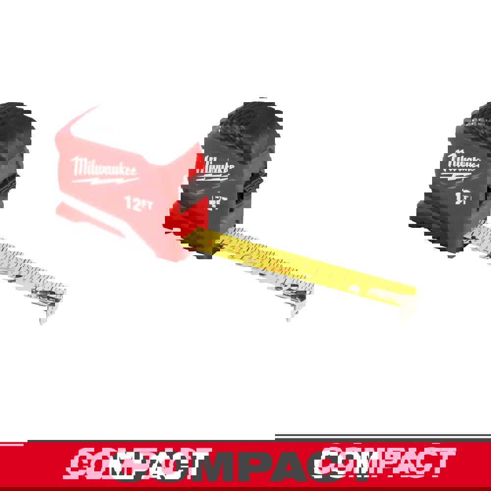 Tape Measures; Length Ft.: 12.000 ; Graduation (Inch): 1/16 ; Blade Material: Steel ; Standout Length (Feet): 5.00 ; Case Type: Closed ; Rewind Type: Automatic