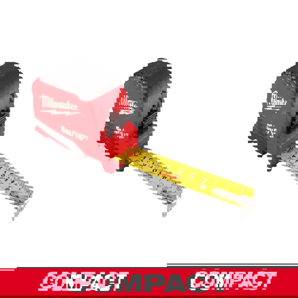 Tape Measures; Length Ft.: 16.000 ; Graduation (Inch): 1/16 ; Blade Material: Steel ; Standout Length (Feet): 9.00 ; Case Type: Closed ; Rewind Type: Automatic